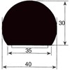 Profil de protection de surface mousse PUR intégrale type C rond 1000x40x35mm noir